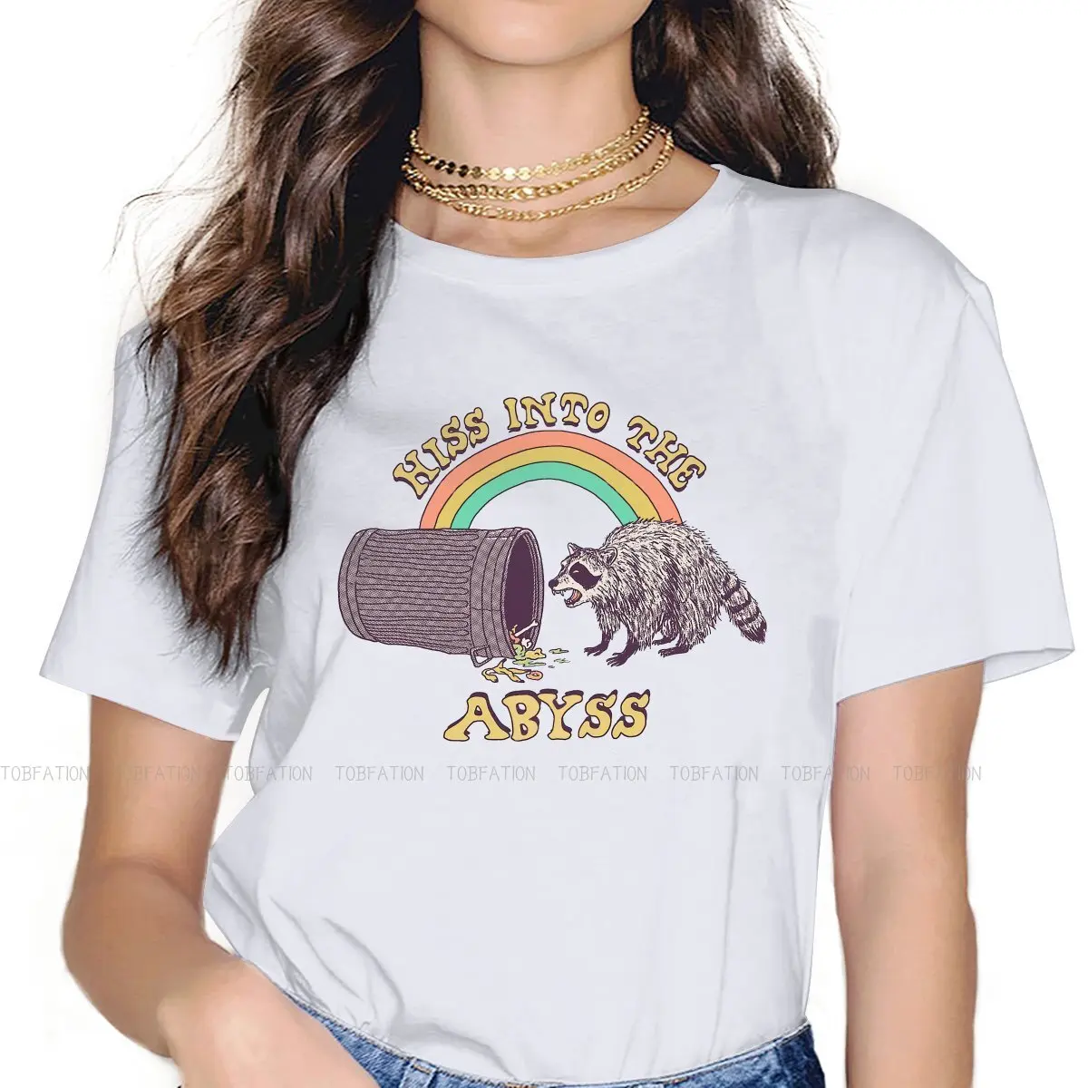 

Hiss Into The Abyss Women Clothing Dinosaur Graphic Female Tshirts Vintage Gothic Loose Tops Tee Kawaii Girls Streetwear