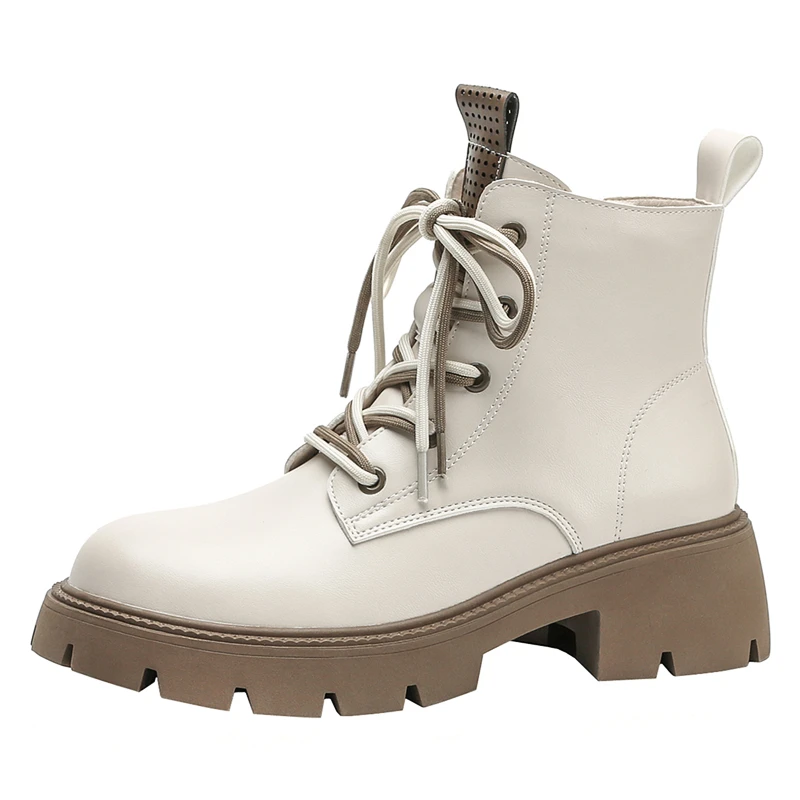 

Женские ботинки, новинка зимы 2022, модные женские ботильоны на шнуровке, черная обувь на толстом каблуке, женские ботинки с круглым носком, же...