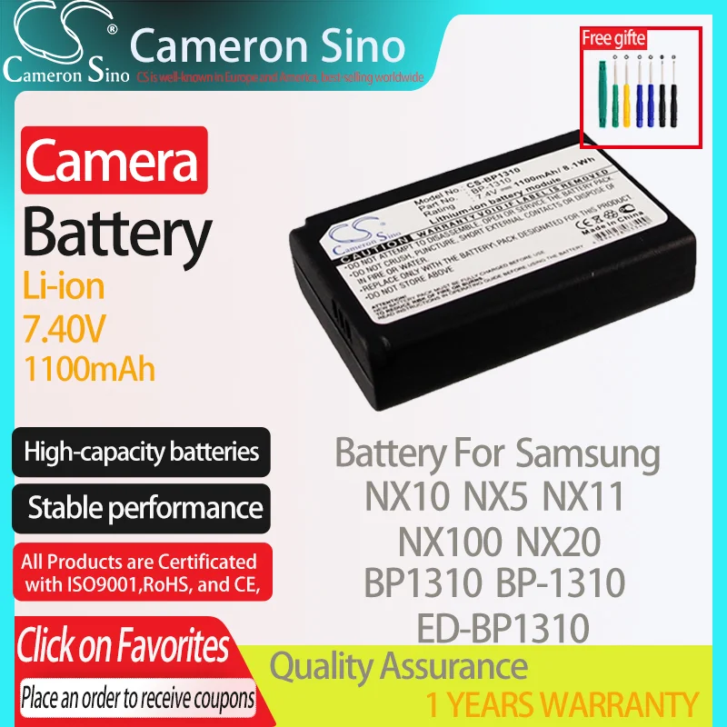 CameronSino батарея для Samsung NX10 NX5 NX11 NX100 NX20 подходит BP1310 BP-1310 ED-BP1310 цифровой аккумулятор