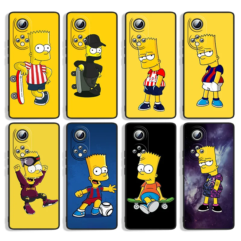 

Funny cartoon simpsons For Huawei Honor 60 SE 50 30i 20 10i 10X 10 9X 9C 9A 8A X8 Lite Pro Black Silicone Phone Case Capa