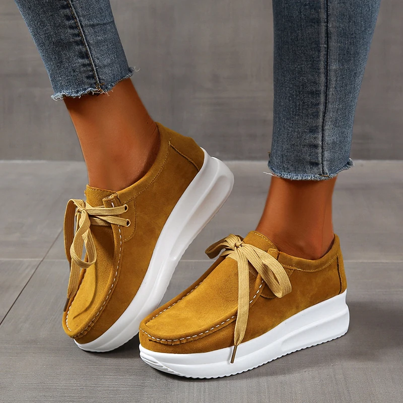 

2022 Autumn Sneakers Women Running Shoes Outdoor Breathable Light Lace-up Shoes Woman Thick Bottom Casual Shoe