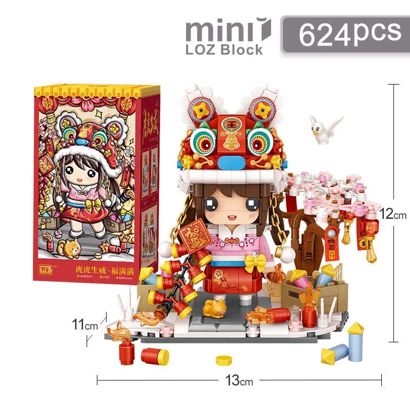 

LOZ Spring Festival Action Figure Mini Building Blocks Chinese Characters Assembly Bricks Toys for Kids New Year Gifts Juguetes