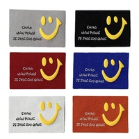 6pcslot colorful smiling face printed cloth label cloth paste clothing fabric diy fashion hip hop decorative patch paste
