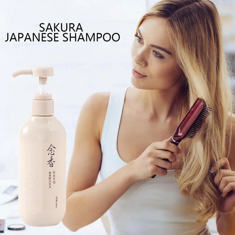 

Шампунь Sakura 300 мл, мягкое очищение, питание кожи головы, шампунь с аминокислотами для волос, глубокая очистка, контроль жирности, увлажнение, уход за волосами