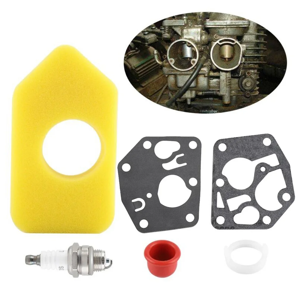 

Replacement Air Filter Spark Plug Carburetor Gasket Primer Bulb Kit For Grass Trimmer Lawn Mower Parts
