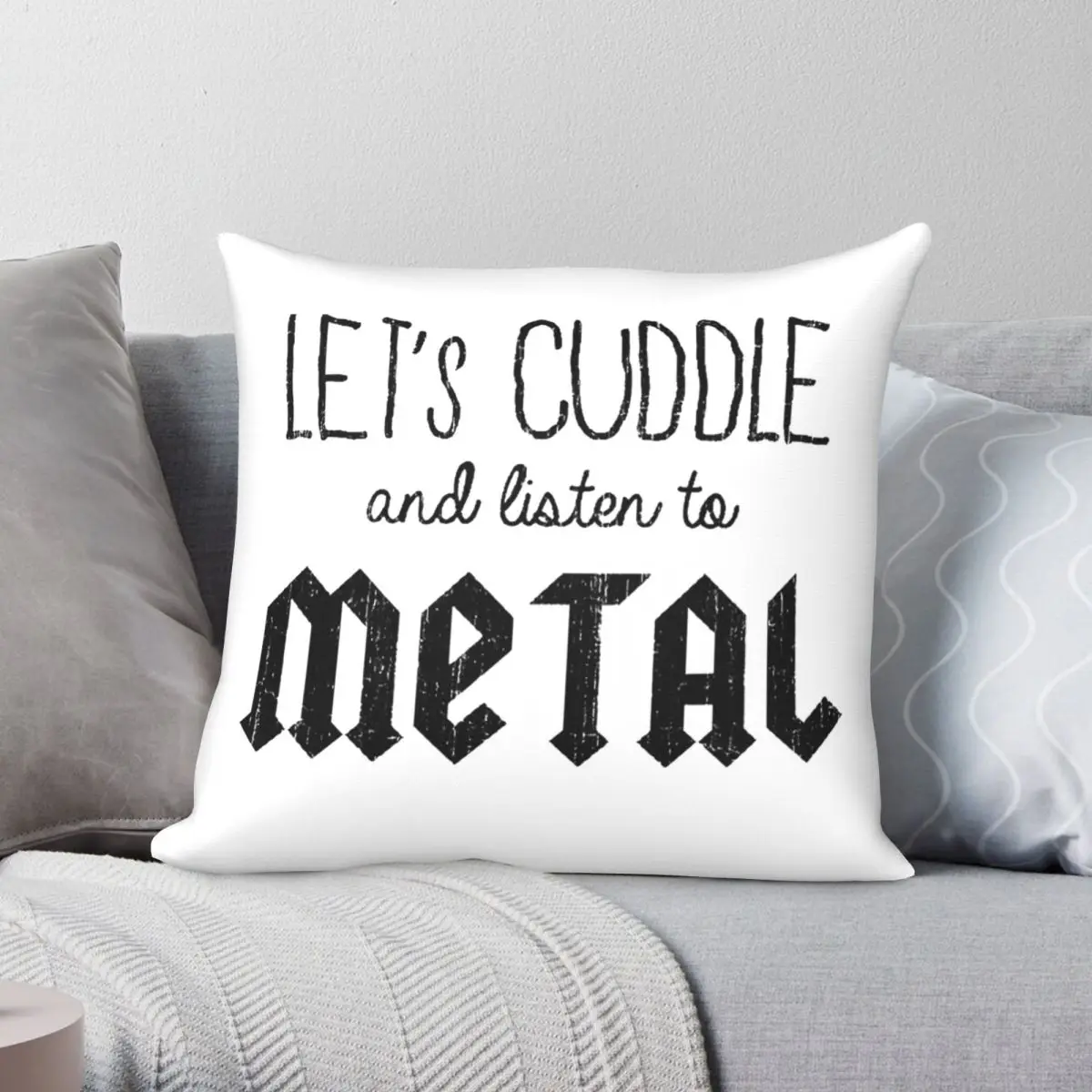 

Чехол с металлической подушкой «лужай и слушай», полиэстеровый льняной бархатный креативный декоративный чехол на молнии для диванной под...