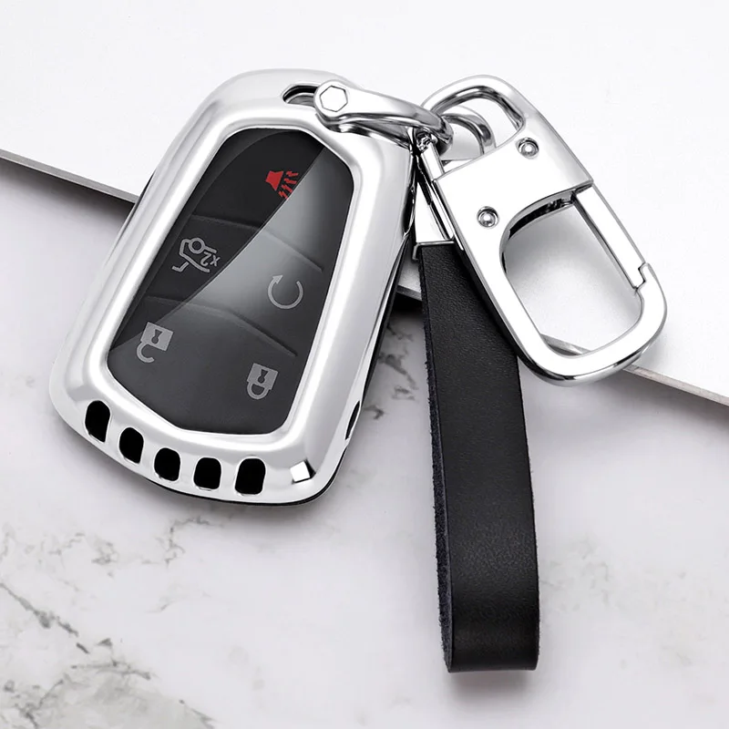 

Car Key Case key cover For Cadillac Escalade 2015-2018 Smart Remote Fob Cover Keychain Protector Bag Auto car accessories