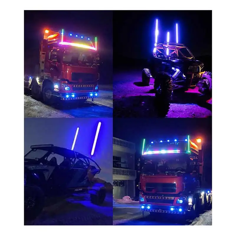 Светодиодные кнут с подсветкой антенные кнуты управлением через приложение