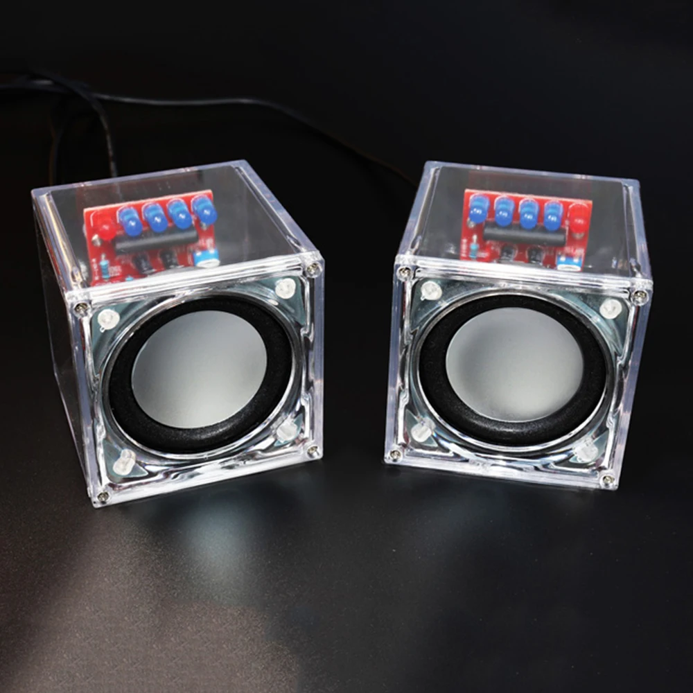 Small Speaker Making Kit Electronic DIY Parts Transparent Speaker Parts Skill Welding Training Accessories Speaker Making Kit