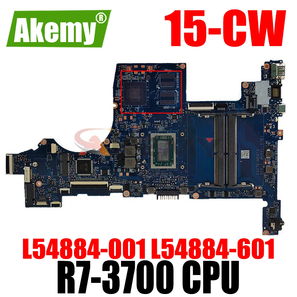

L54884-001 L54884-601 For HP Pavillion 15-CW Laptop Motherboard 15Z-CW TPN-Q210 DAG7BJMB8C0 G7BJ DAG7BFMB8D0 Mainboard R7-3700