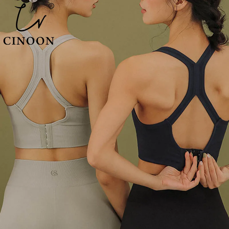

CINOON 2 Pieces Bras For Women Underwear Sexy Lingerie Add pad Bra Seamless Push Up Tops Bralette Brassiere Wireless Sports Vest
