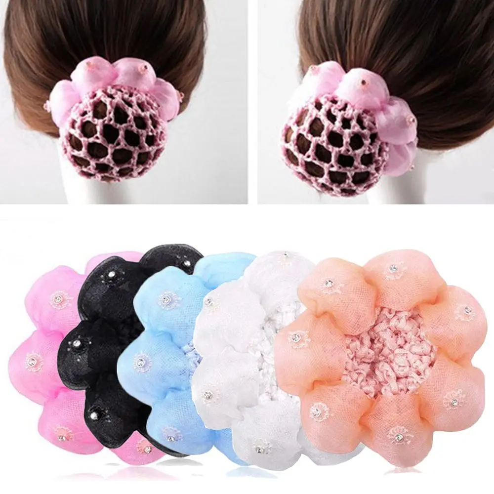 Fashion Flower Show Disc Hair Net Girl Kid Ballet Dance Skating Snoods ElasticTie Bun Cover Black Headwear Styling Accessory | Аксессуары