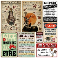 kitchen witcherygamer at playcampingfunny warning signs retro vintage metal plate decoration wall decor tin metal sign poster