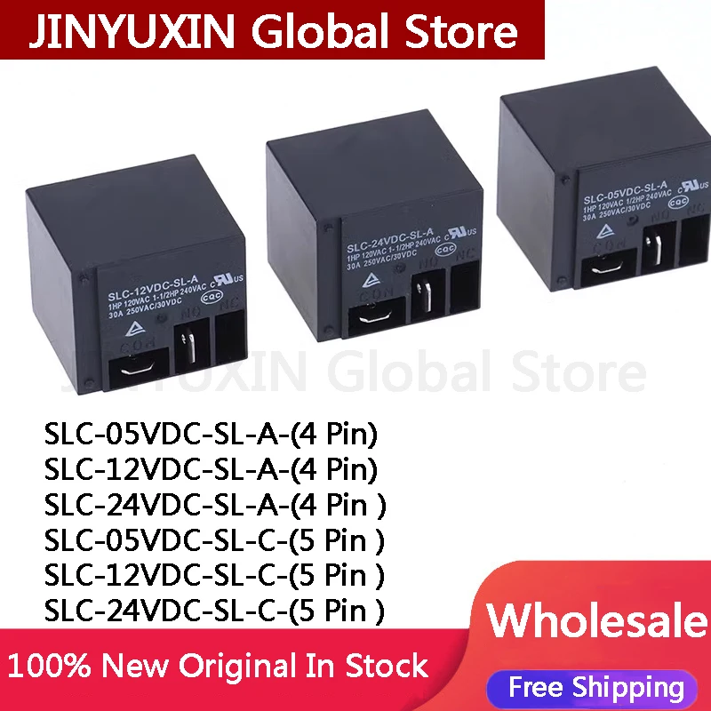 5Pcs SLC-05VDC-SL-A SLC-12VDC-SL-A SLC-24VDC-SL-A 4 Pin SLC-05VDC-SL-C SLC-12VDC-SL-C SLC-24VDC-SL-C 5 Relay