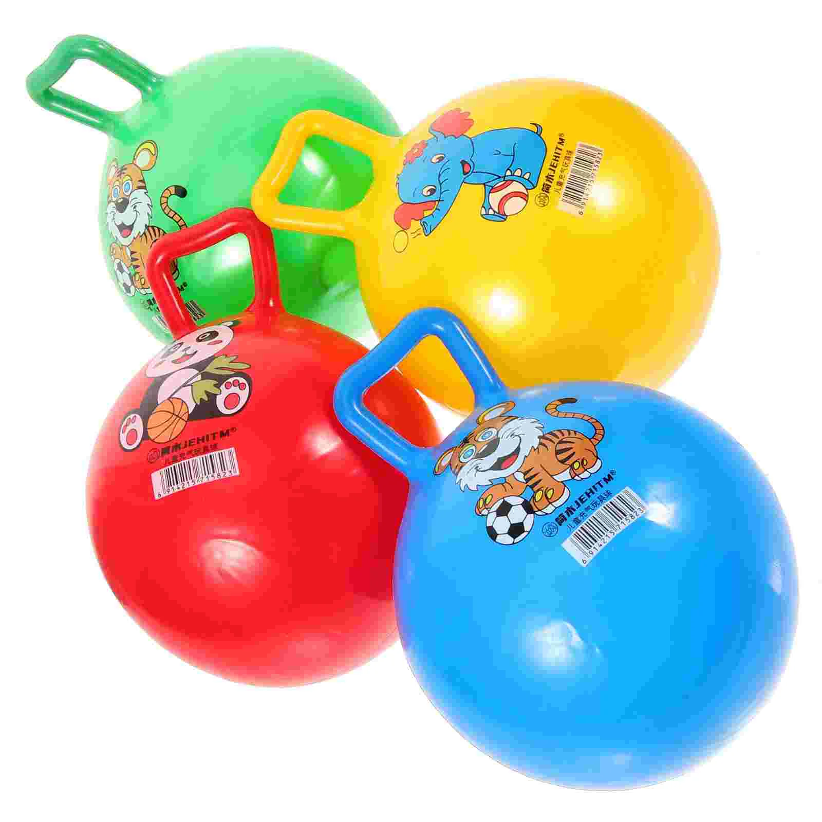 

Toyandona Ball Children 4Pcs Hopper Jumping Bouncing Exercise Toy Color Animal Fitness Children Inflatable Pattern Balls