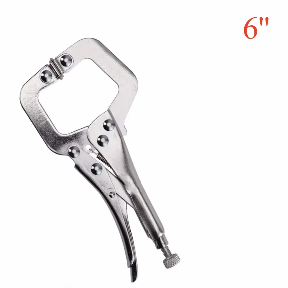 

1 шт., сверхмощные зажимные плоскогубцы, прочные плоскогубцы, заостренные, с круглым ртом, C-типа, сварка, быстрая фиксация, противоскользящий инструмент для обслуживания