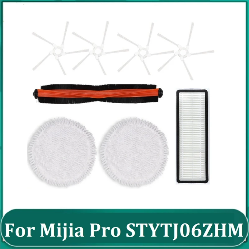 

8Pcs Accessories For Xiaomi Mijia Pro STYTJ06ZHM Self-Cleaning Robot Vacuum Cleaner Main Side Brush Mop Cloth Filter