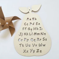 ins nordic wooden abc alphabet letter board wood chip pear shape wall hanging ornaments for children room nursery decoration