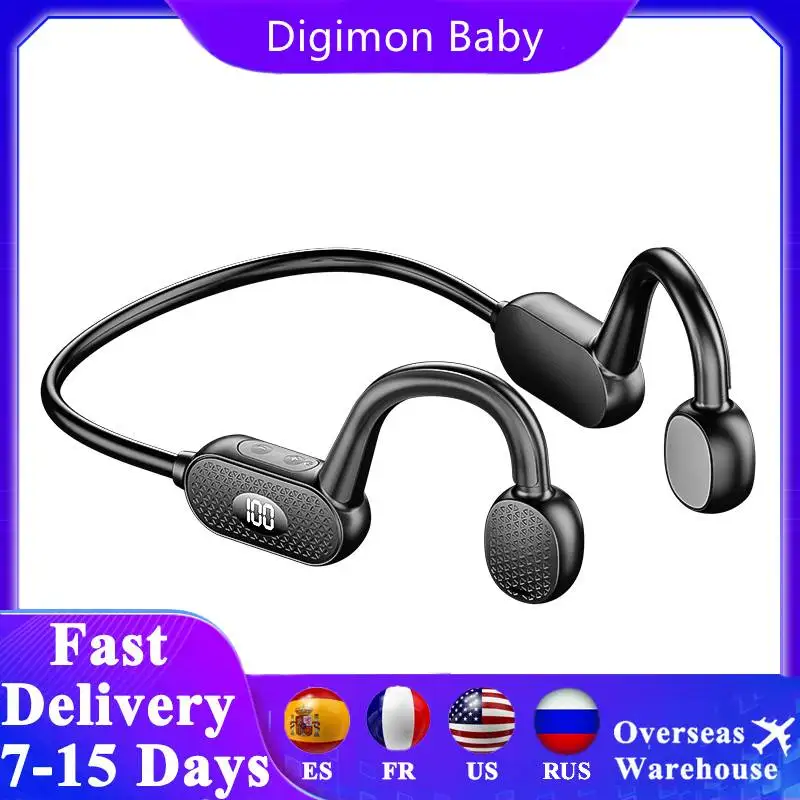 

Wireless Bluetooth Sports Earphone Bone Conduction Headset Ear Hanging Type Electric Quantity Display Button Waterproof Headset