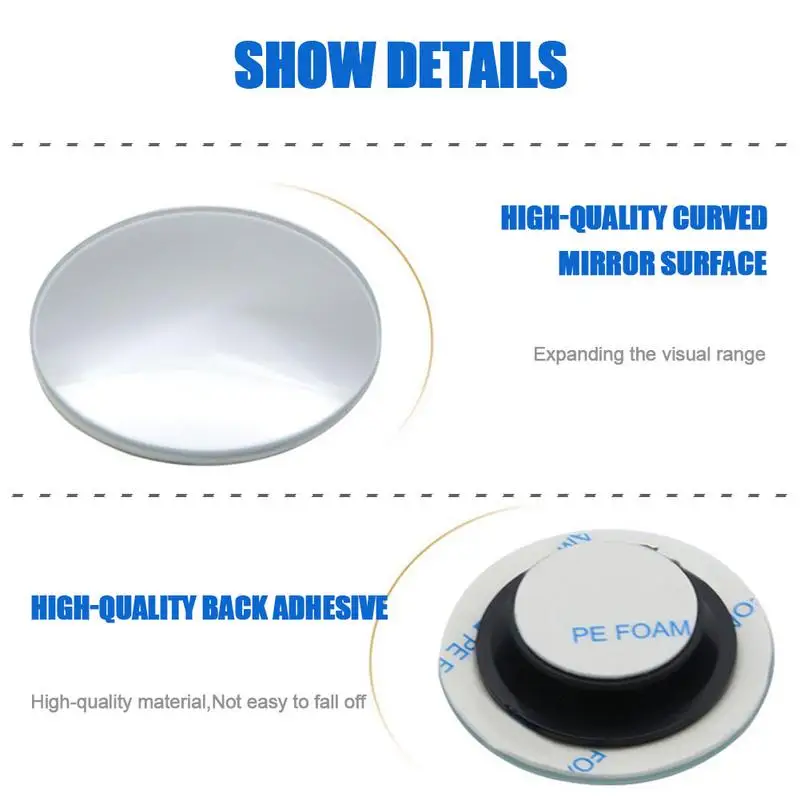 

Universal 360 Degree Blind Spot Mirror HD For Car Back Mirror HOT Frameless Ultrathin Wide Angle Round Convex Rear View Mirror