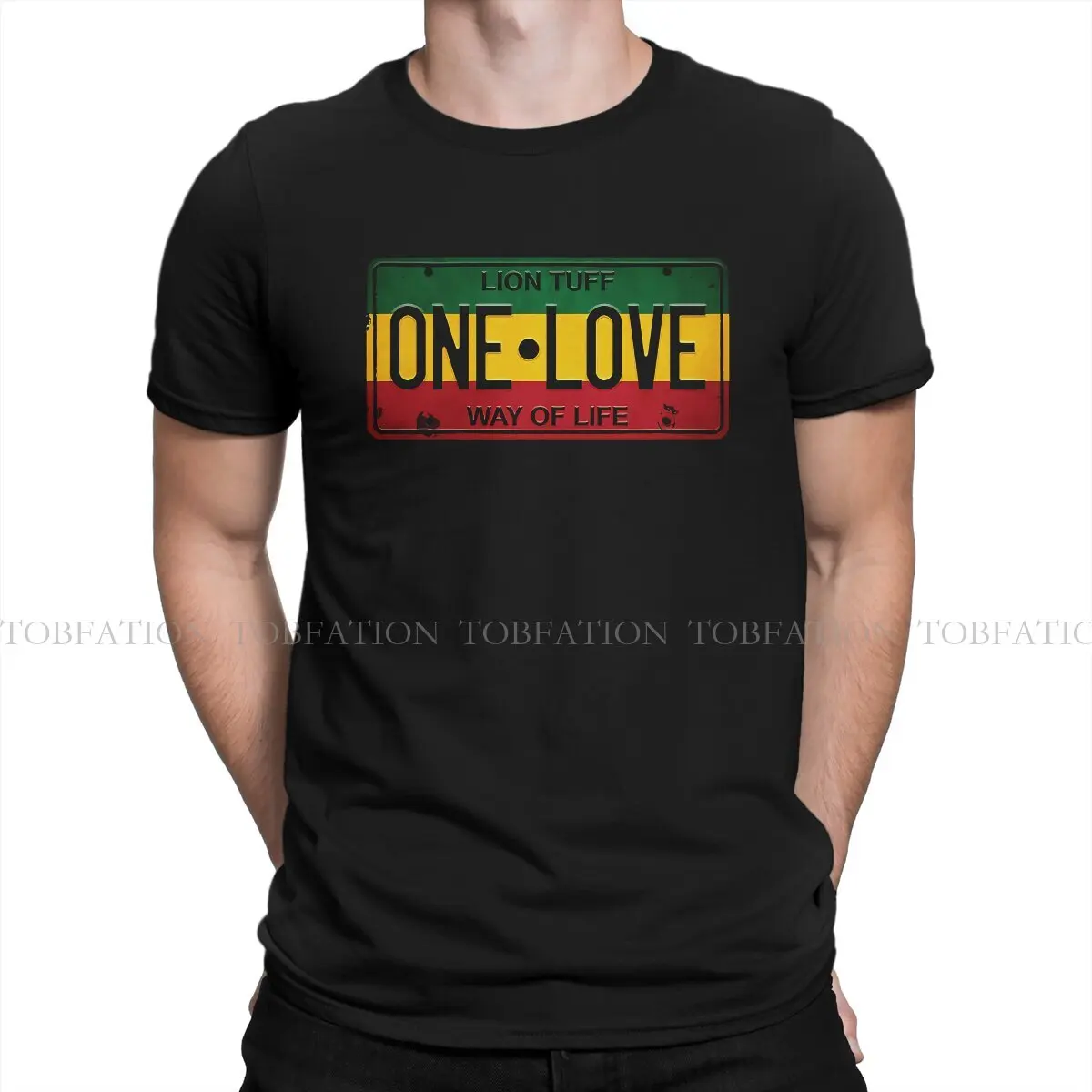 Футболка мужская с принтом One Love 100% хлопок коротким рукавом