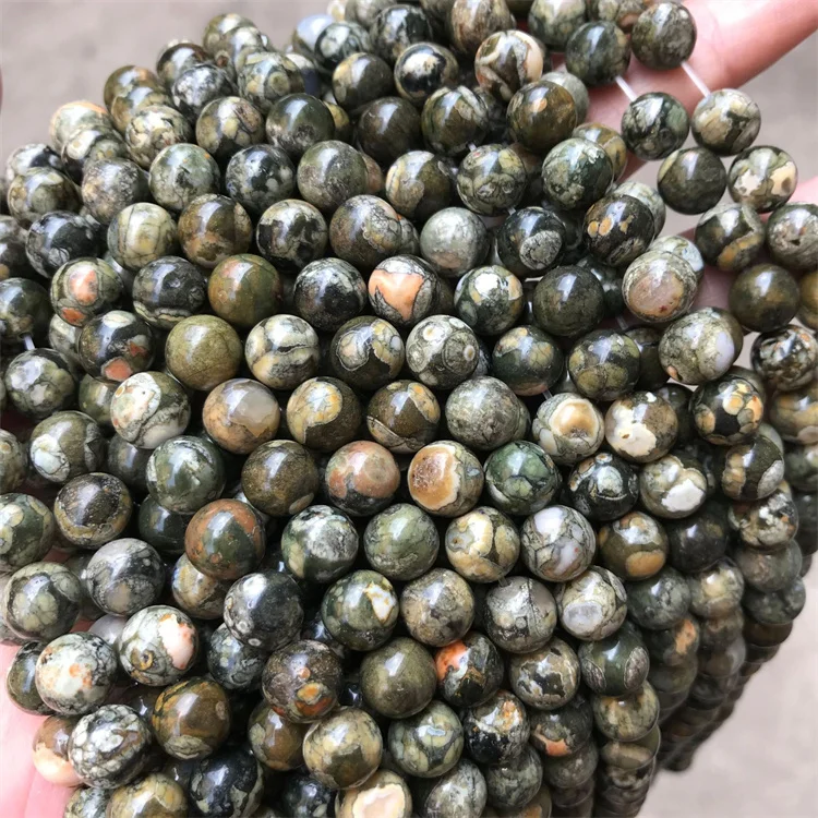 

Fahsion Trendy Natural Kambaba Jasper Round Loose Spacer Beads For Jewelry Making Bracelets DIY Earrings Accessories Gift Girl