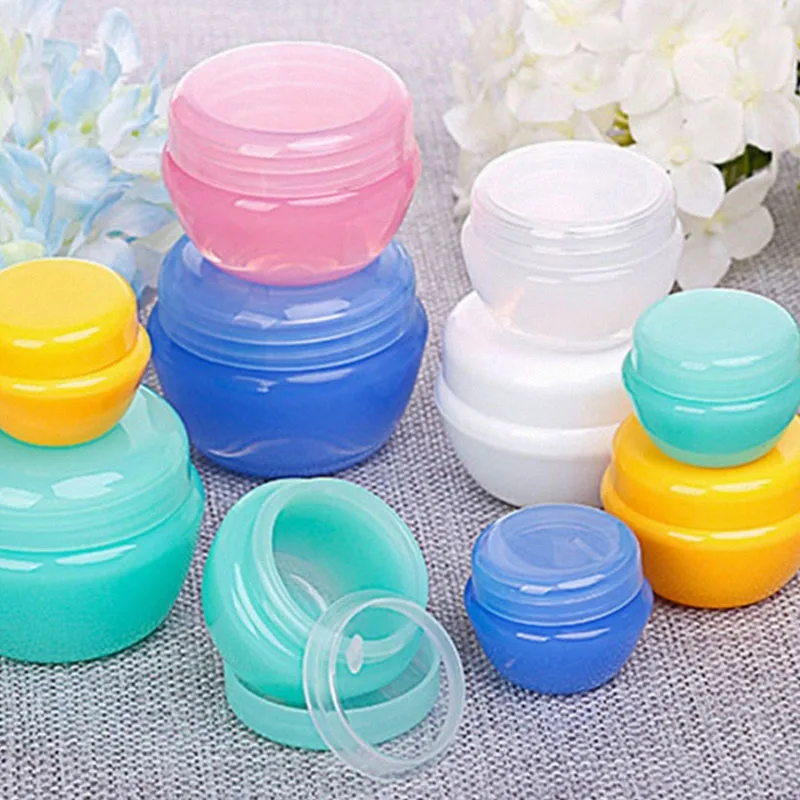 50pcs 5g/10g/20g/30g Empty Plastic Travel Cosmetic Jars Makeup Container Mushroom Bottles Vials Face Cream Sample Pots Gel Boxes