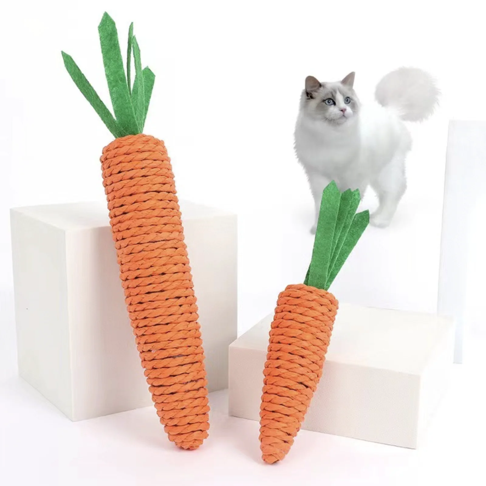 Новые игрушки для кошек звуковая морковка обнимашка кошачья палочка с веселым