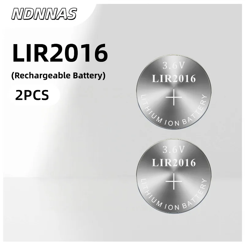 Фото Литиевая перезаряжаемая батарейка-таблетка LIR2016 3.6V 20mAh, длительное время работы для калькуляторов, игрушек, пультов ДУ, замена CR2016 №2