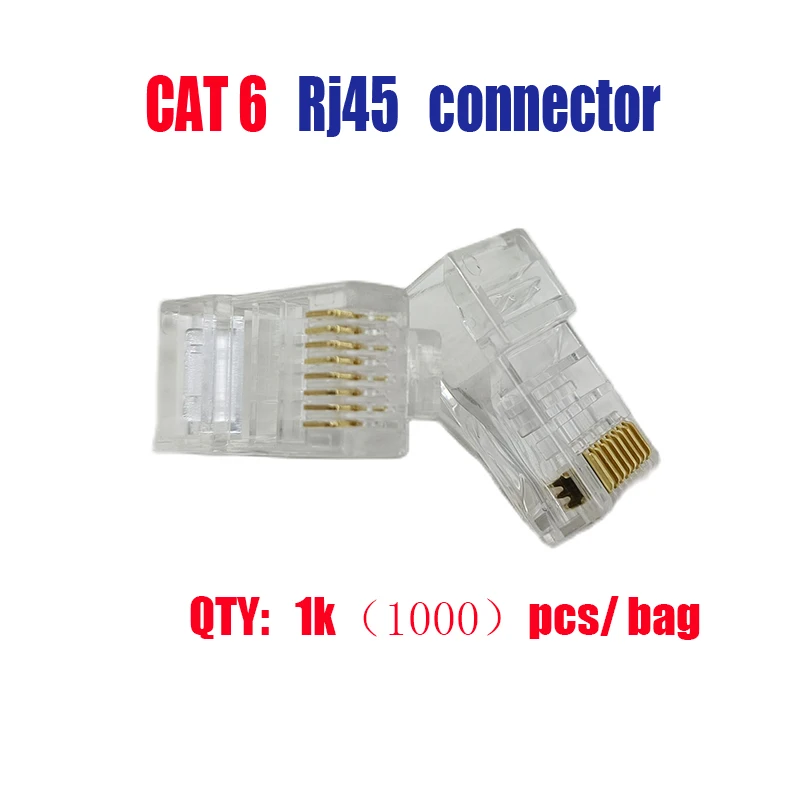 1000pcs/lot   RJ45 Network Cable Modular CAT6 Plug 8P8C  crystal connector