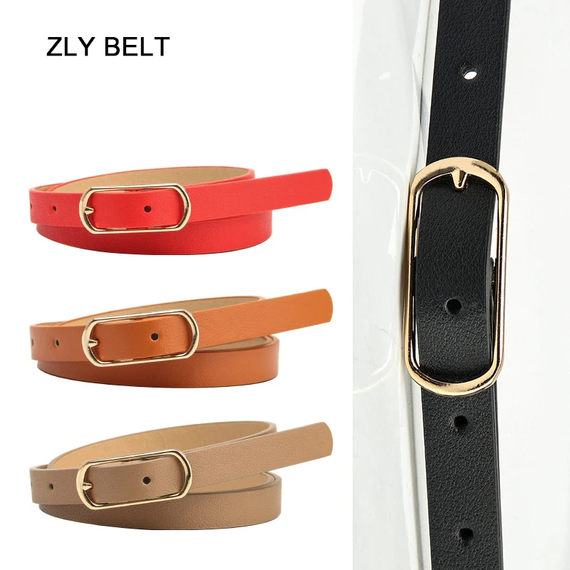 ZLY 2023 New Fashion Belt Women Luxury Versatile Dress Jeans Coat Style Slender Type PU Leather Material Alloy Pin Buckle Belt