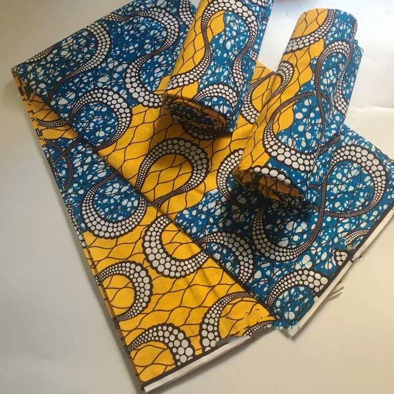 

Новая ткань с принтом воска Анкары, 100% хлопок, нигерийский стиль, ткань для шитья, гарантированно африканская ткань из натурального воска дл...