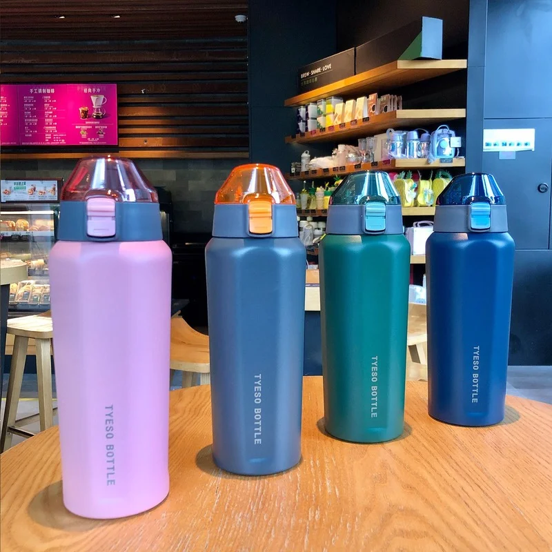 

Спортивный термос Tyeso, чашка, портативная креативная Личная трендовая чашка для воды, Корейская версия, прыгающий термос, бутылка для воды