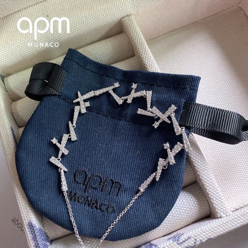 

APM Monaco 2022 New Style Mesh S925 Silver Diamond Elegant Ladies Bracelet Girls Sweet Luxury Exquisite Accessories Bracelet