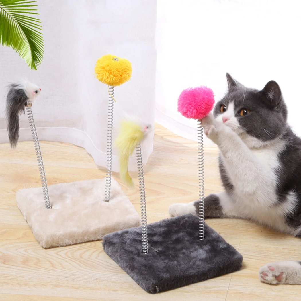 

Весенняя игрушка для кошек, детский игрушечный Кот-Когтеточка с помпоном, игрушка-мышь для кошек, игрушка для дрессировки домашних животных...