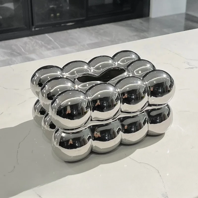 

Картонная Коробка Для Салфеток В Стиле Лайт-люкс, Элегантный Фарфоровый Декоративный Элемент Для Гостиной