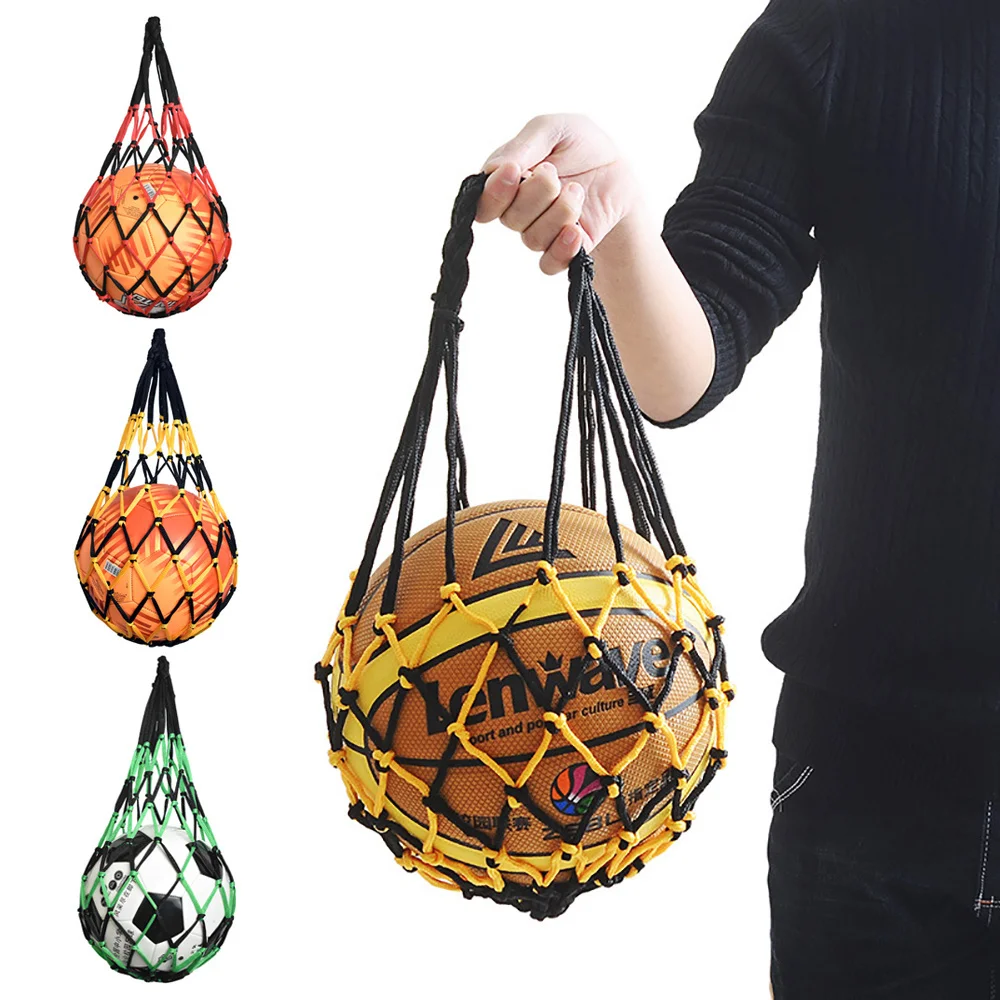 

1PC Football Net Bag Nylon Bold Storage Single Ball Carry Portable Equipment Outdoor Sports Soccer Basketball Volleyball