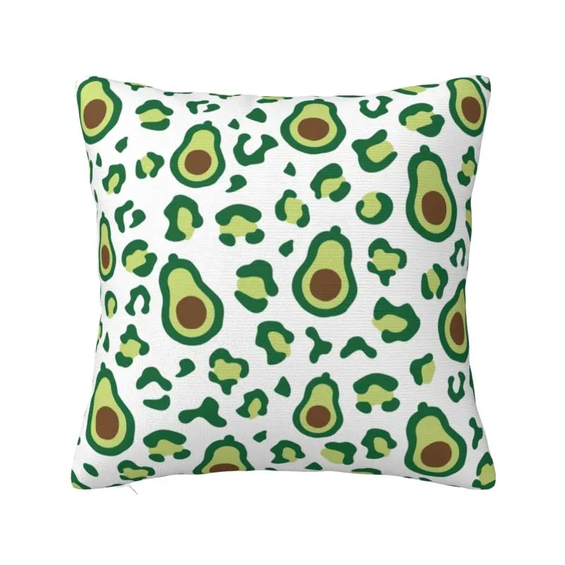 

Роскошный чехол для диванной подушки из полиэстера с изображением зеленого авокадо леопарда декоративный чехол для подушки для дома