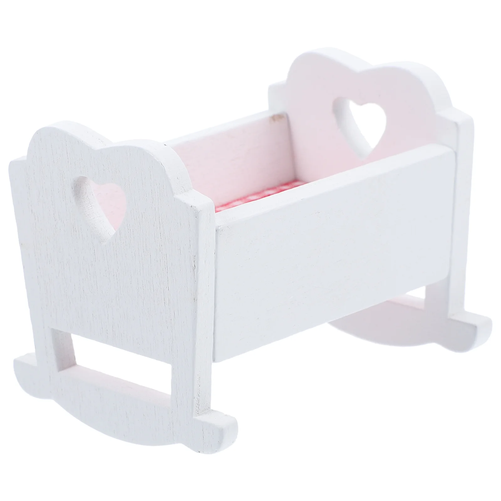 

Furniture House Cradle Bed Baby Micro Toys Miniature Crib Wood Model Adornment