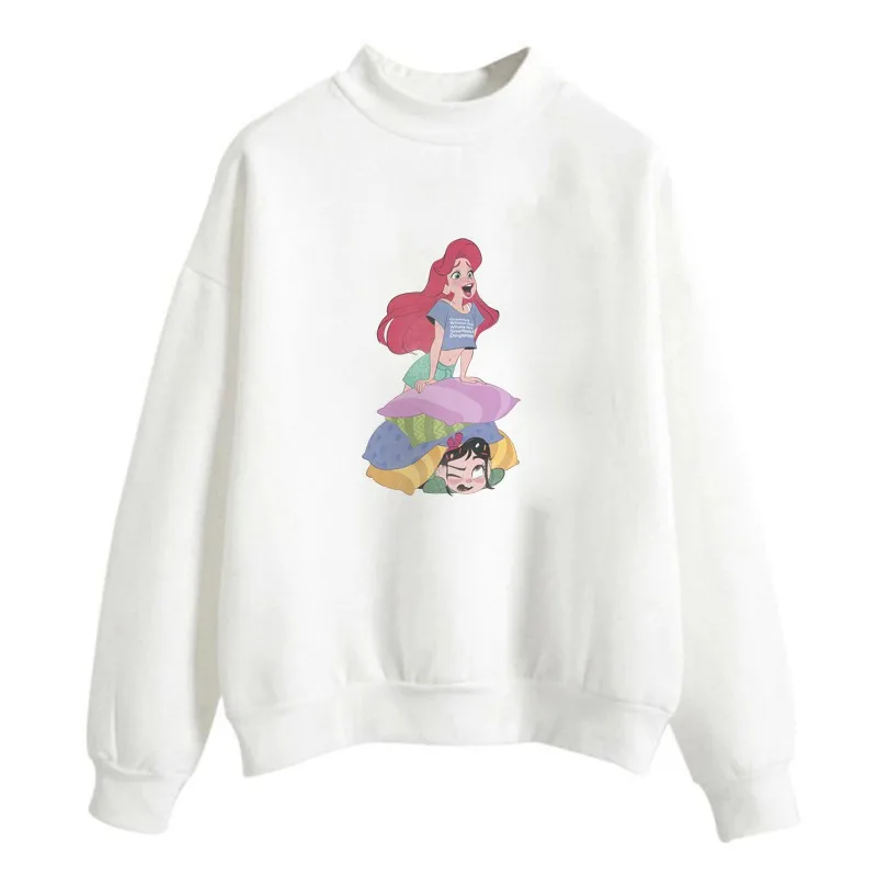 

Princess on Top of The Pillows Ariel Belle Jasmine Mulan Women Hipster Streetwear Sweatshirts Casual Hoodies Harajuku Tracksuit