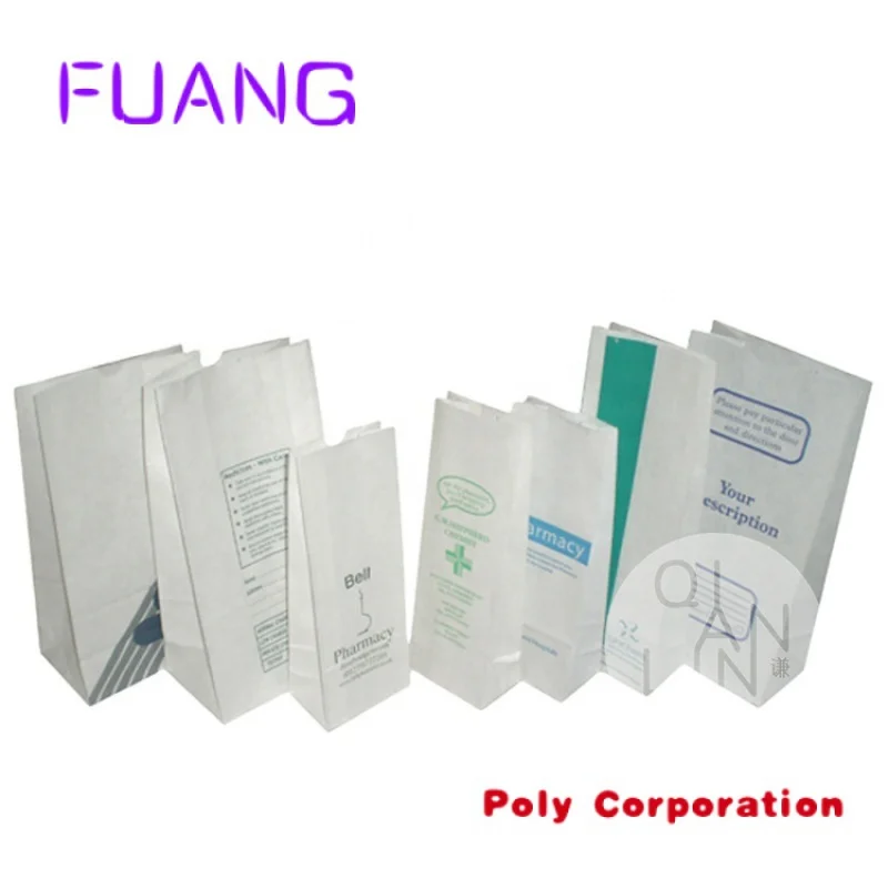 pharmacy paper bag Superior Quality Block Bottom Paper Bags Clean pharmacy prescription paper bag