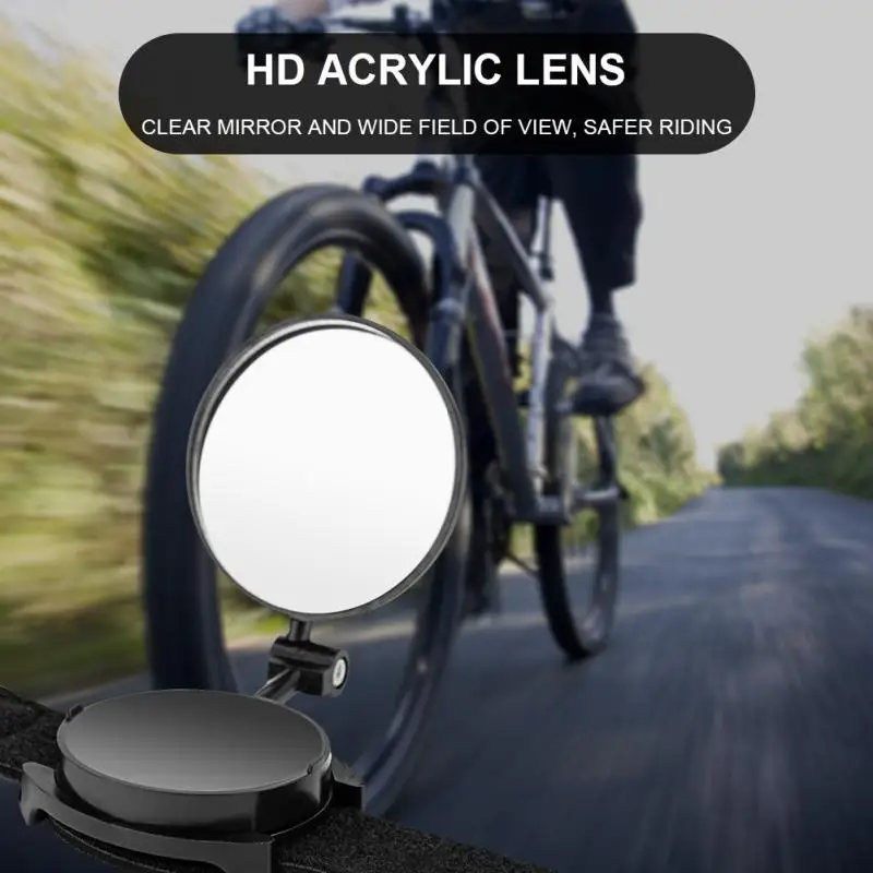 

Bicycle Rearview Mirror 360 Degrees Rotating Convex Retroreflector Cycling Wrist Band Rear View Mirro Road Bike Back Reflector