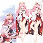 Подушка для обнимания пикантная Yae Miko Dakiamkura наволочка Game Genshin Impact персонаж Двусторонняя наволочка с принтом Otaku подарки