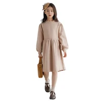 teen girls knitting dress 2022 autumn and winter korean style children clothes thickened lantern sleeve kids baby dresses 14 y