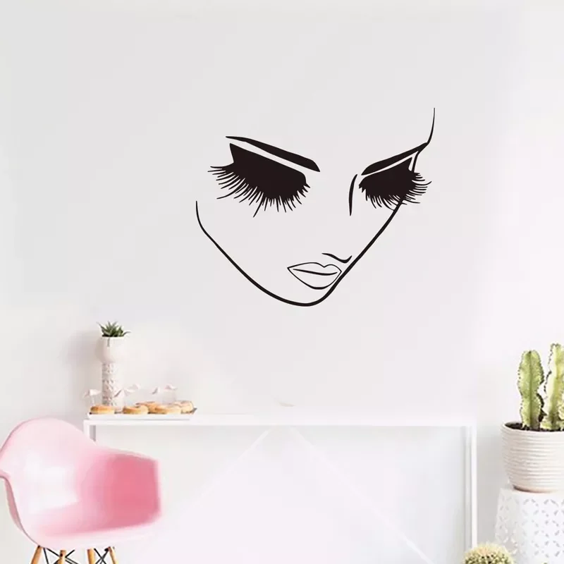 

NEW2022 Fashion delicate beauty face wall sticker Girl's room wallpaper bedroom living room decoration Removable adhesive st