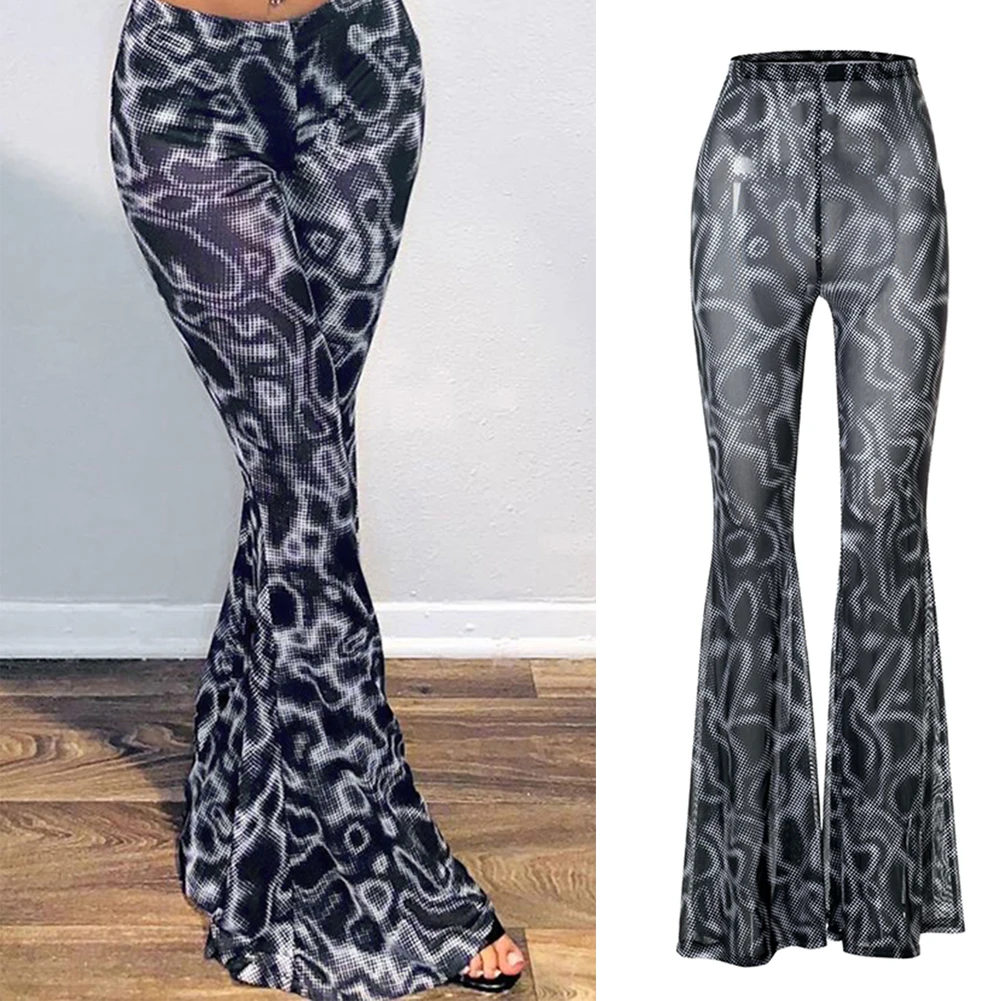 

High Waist Print Flare Leggings Vintage Flare Pants Women Sexy Bodycon Trousers Casual Bell Bottom Leggings Pantalones De Mujer
