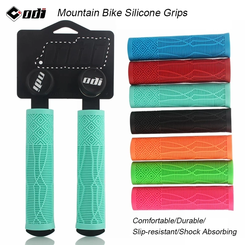 

ODI Silicone Handle Grips Mountain Bike Off-Road Downhill Anti-Slip Shock-Absorbing XC/AM Cycling Bike Grips Bicycle Accessories