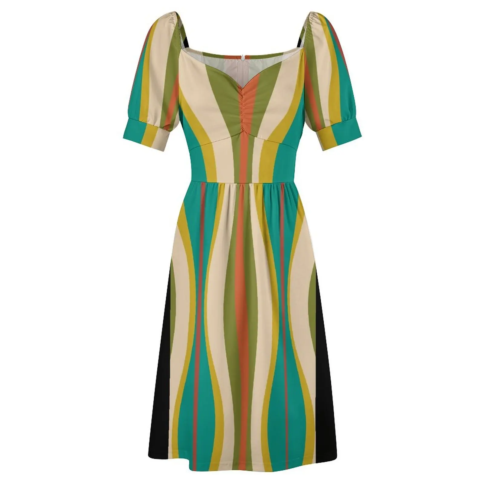 Песочные часы с абстрактным современным узором середины века в бирюзовом