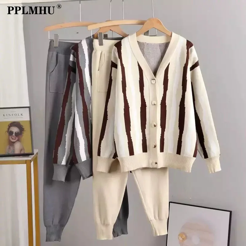 

Женский брючный костюм с цветочным принтом, блузка составного кроя с длинным рукавом и высокой талией в Корейском стиле