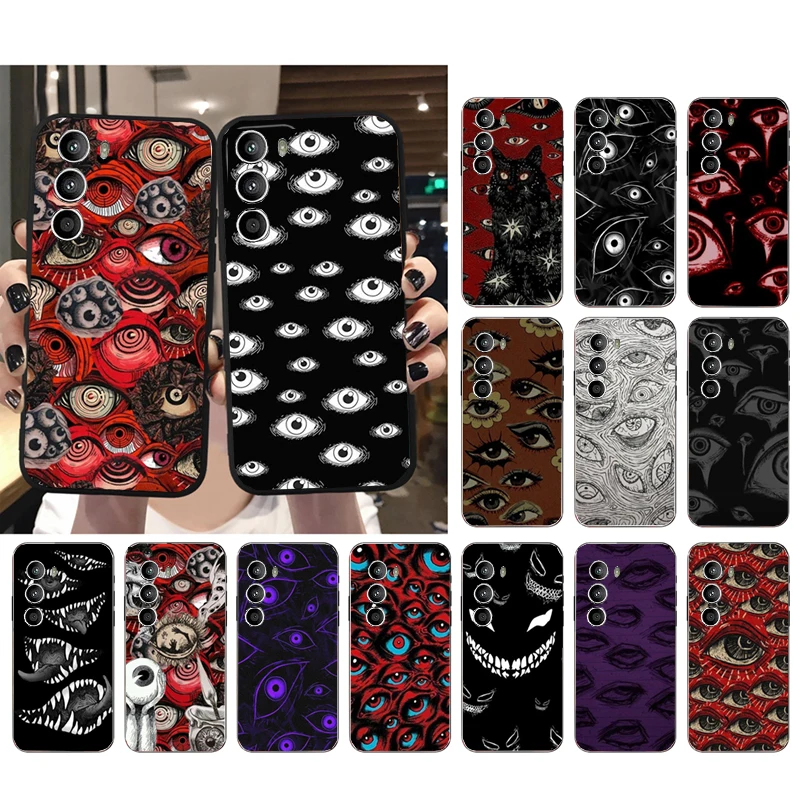 

Case for Motorola G22 G60 G52 G100 GStylus G30 G10 G20 G50 GPure E32 E20 E40 E7Power Edge20lite Pro OneAction Scary Face Eyes